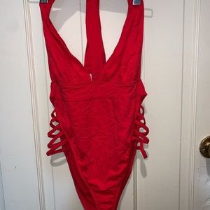 FashionNova Red Bathing Suit